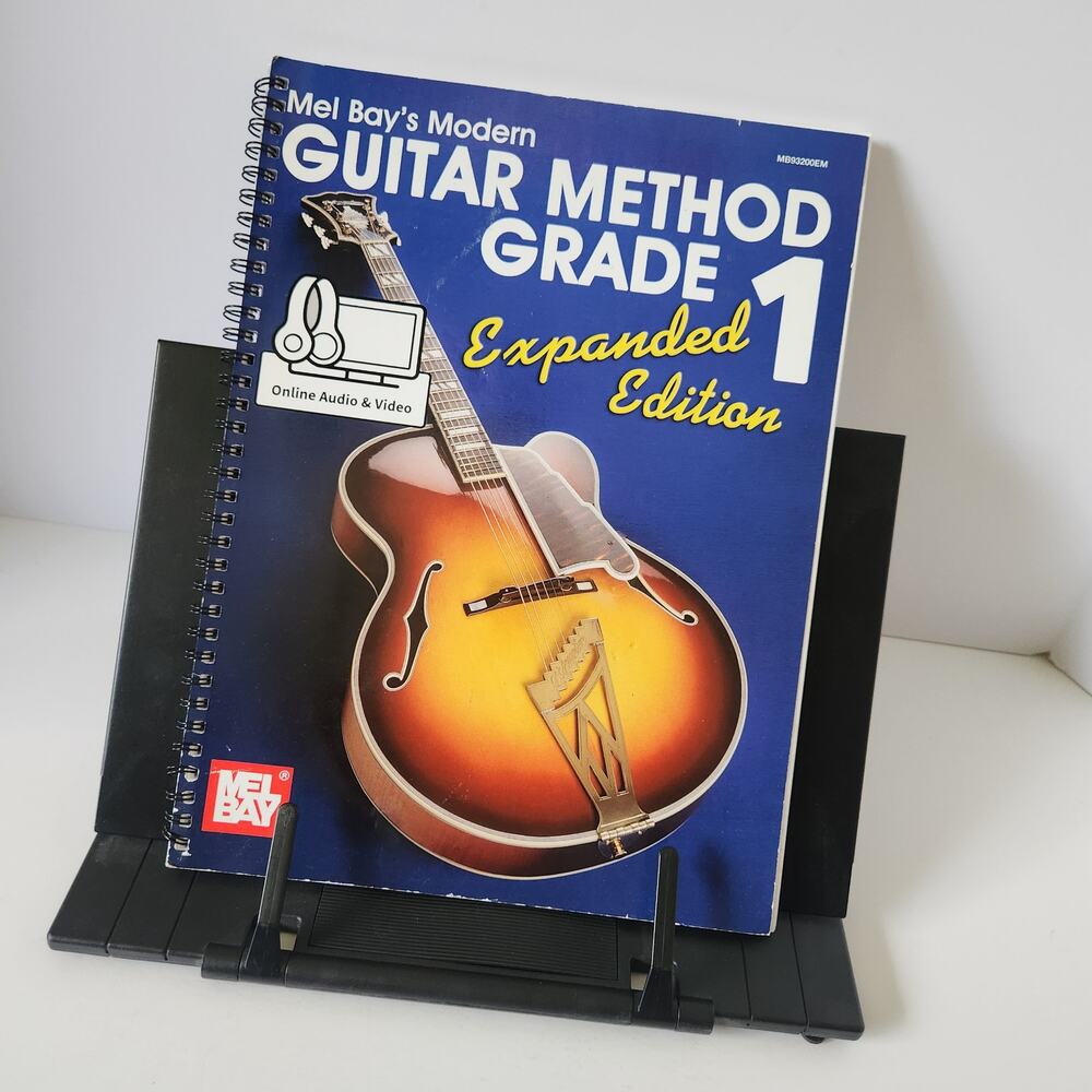 Mel Bay Guitar Method Grade 1 Expanded Edition Book Adjustable Metal Stand Set